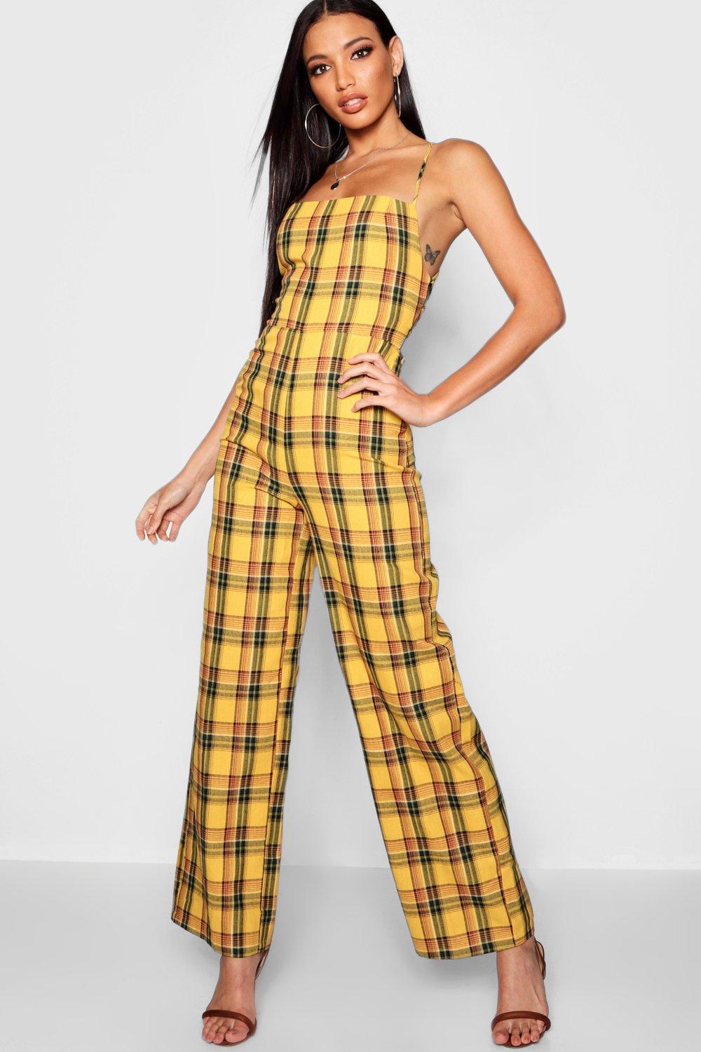 yellow jumpsuit boohoo