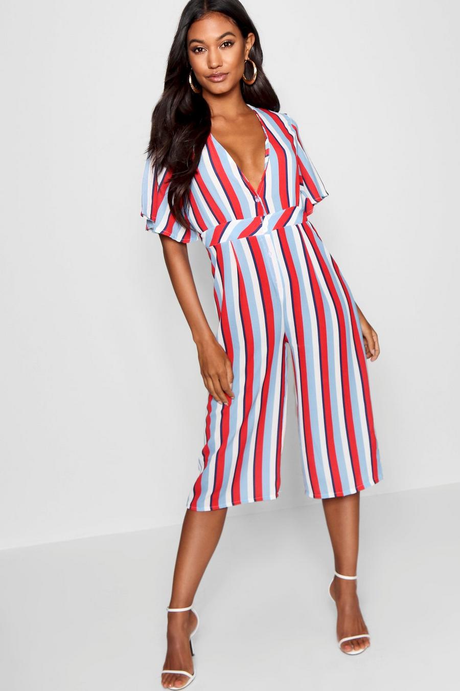 Button Through Striped Jumpsuit image number 1
