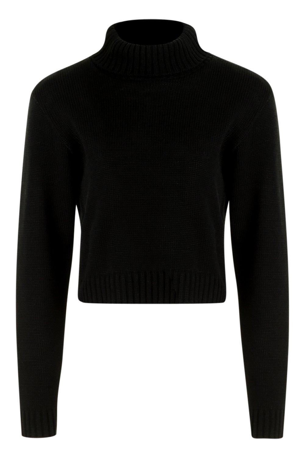 Cropped polo neck clearance jumper