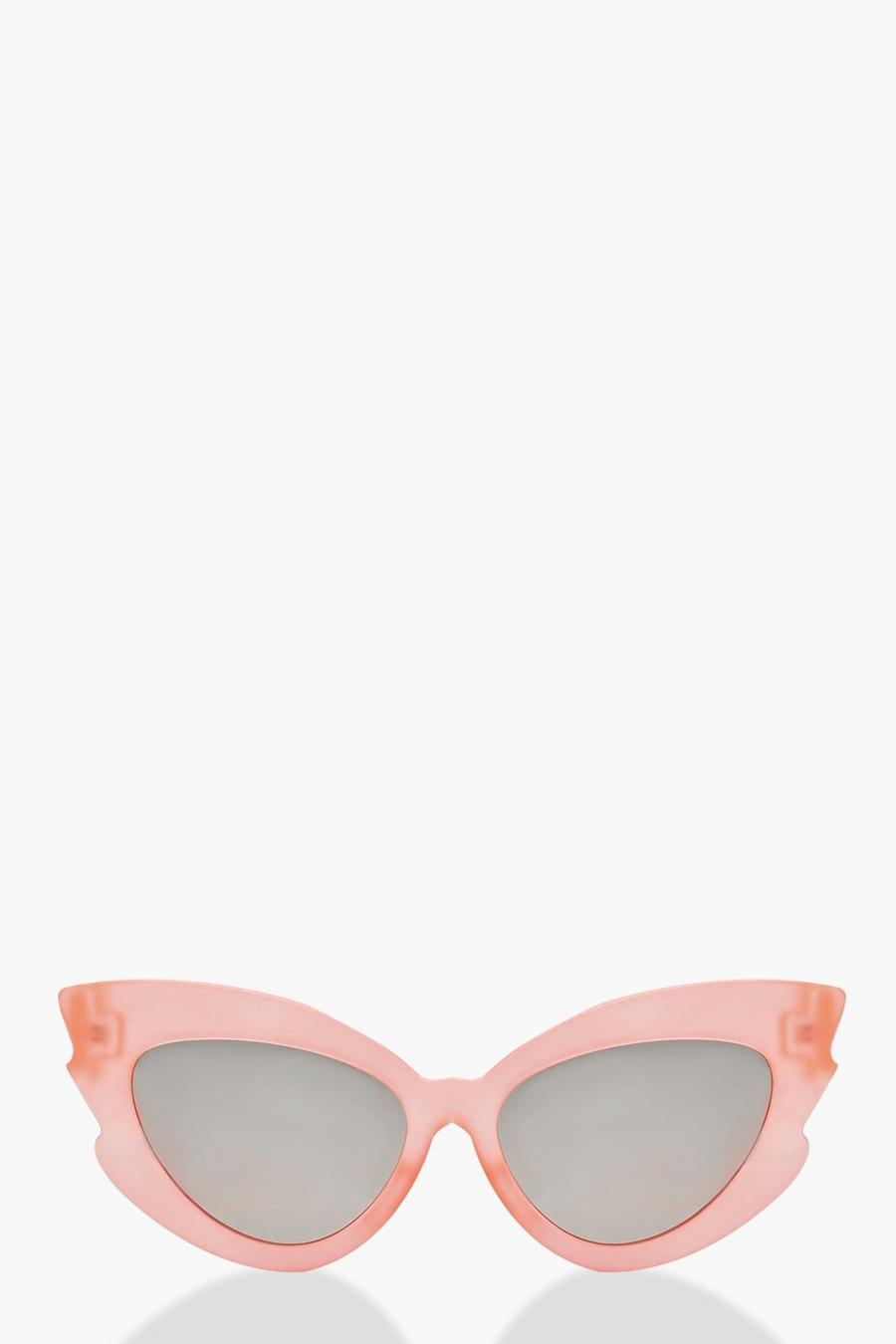 Opaque Winged Oversized Cat Eye Sunglasses image number 1