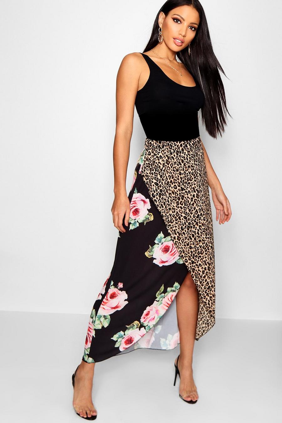 Mix Print Wrapped Maxi Skirt image number 1