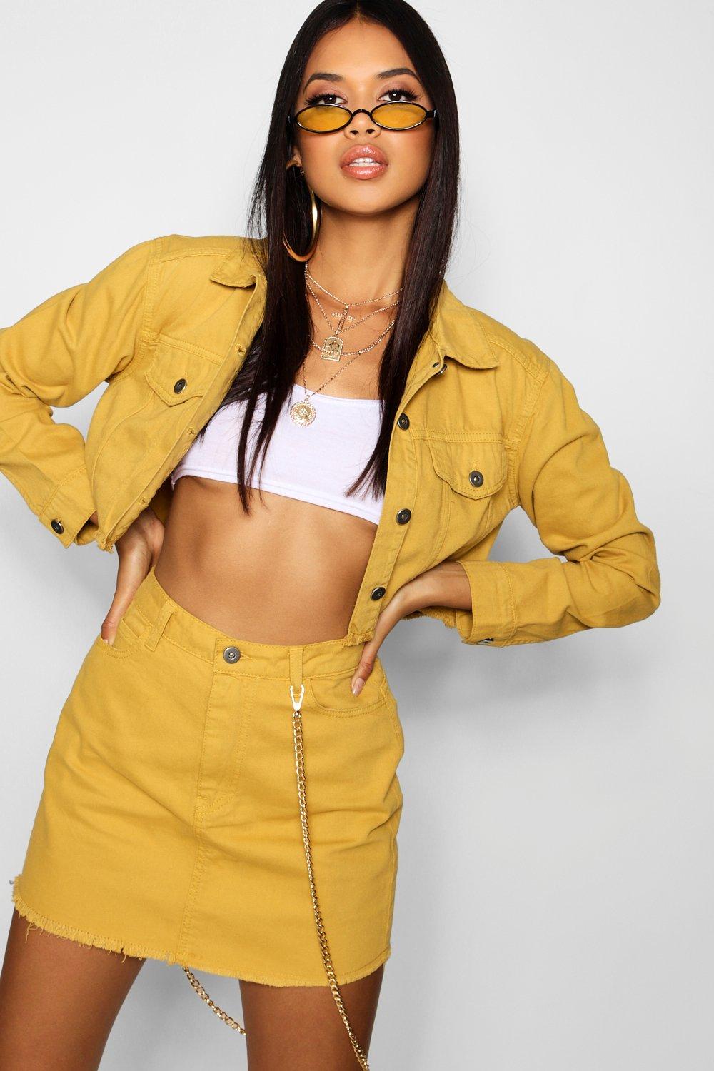 Mustard Denim Skirt