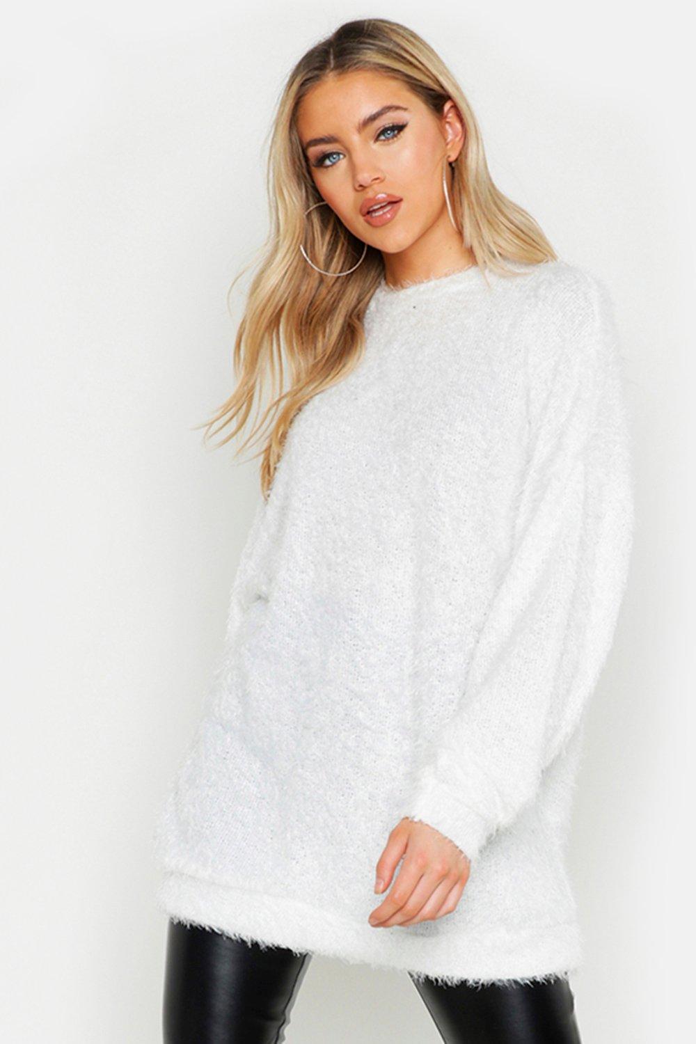 fluffy white jumper uk