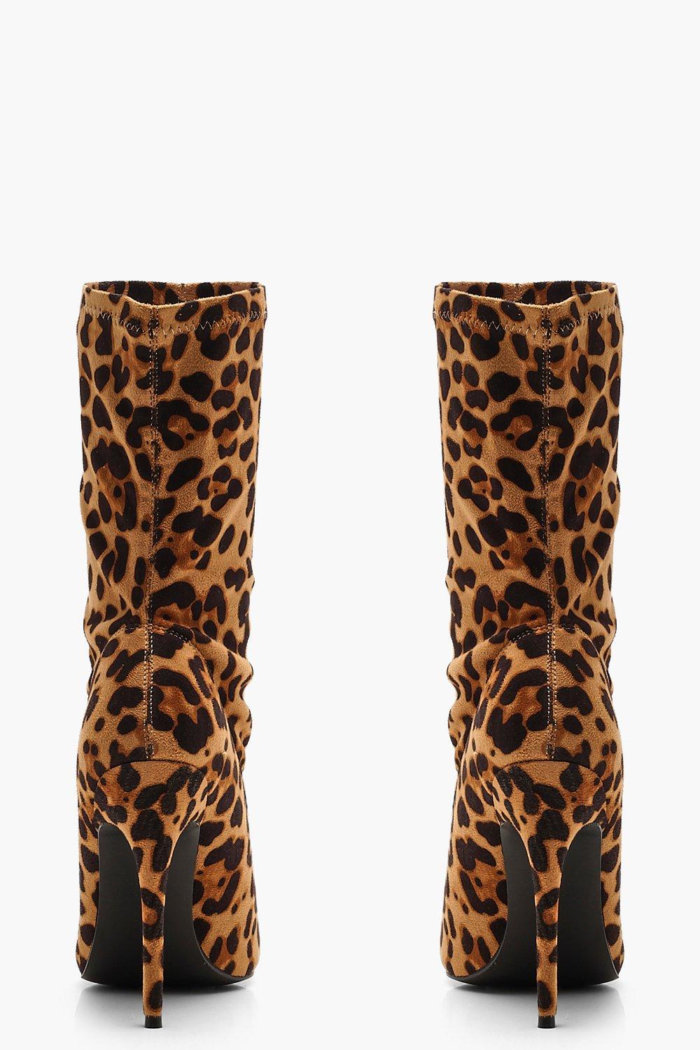 bottine chaussette leopard
