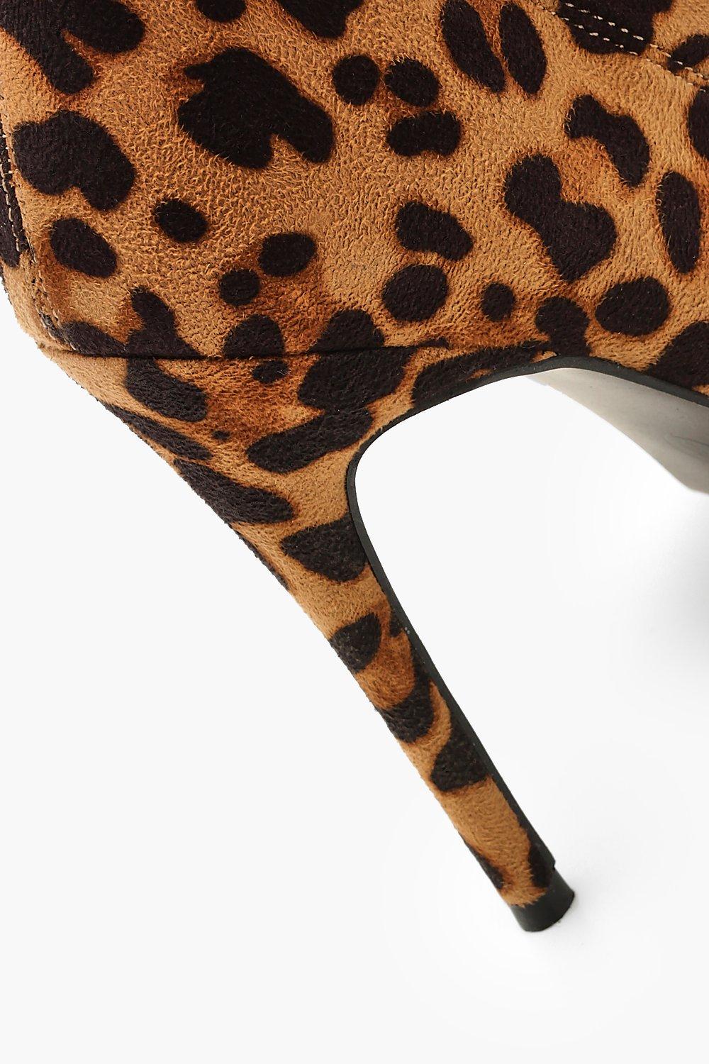 bottine chaussette leopard