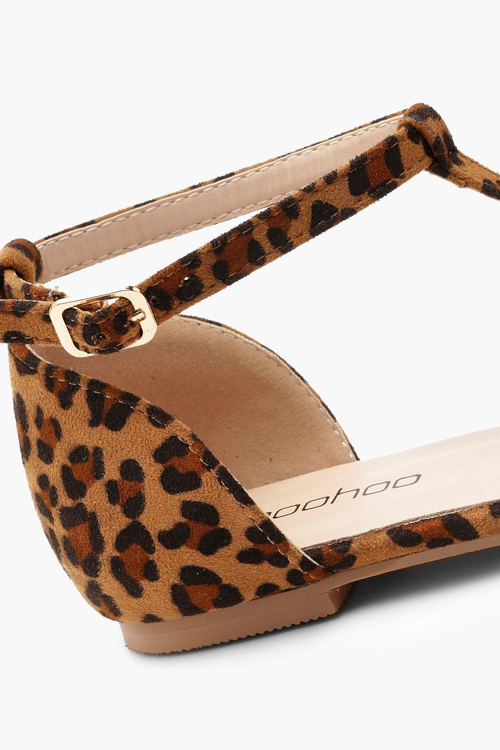 Leopard print flats with hotsell ankle strap