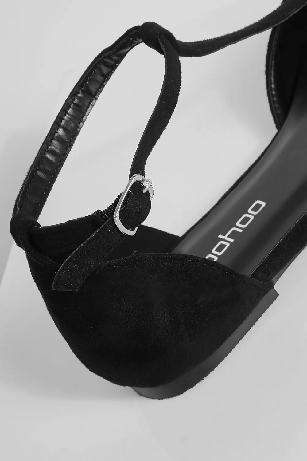 Black T Bar Pointed Flats alternative image