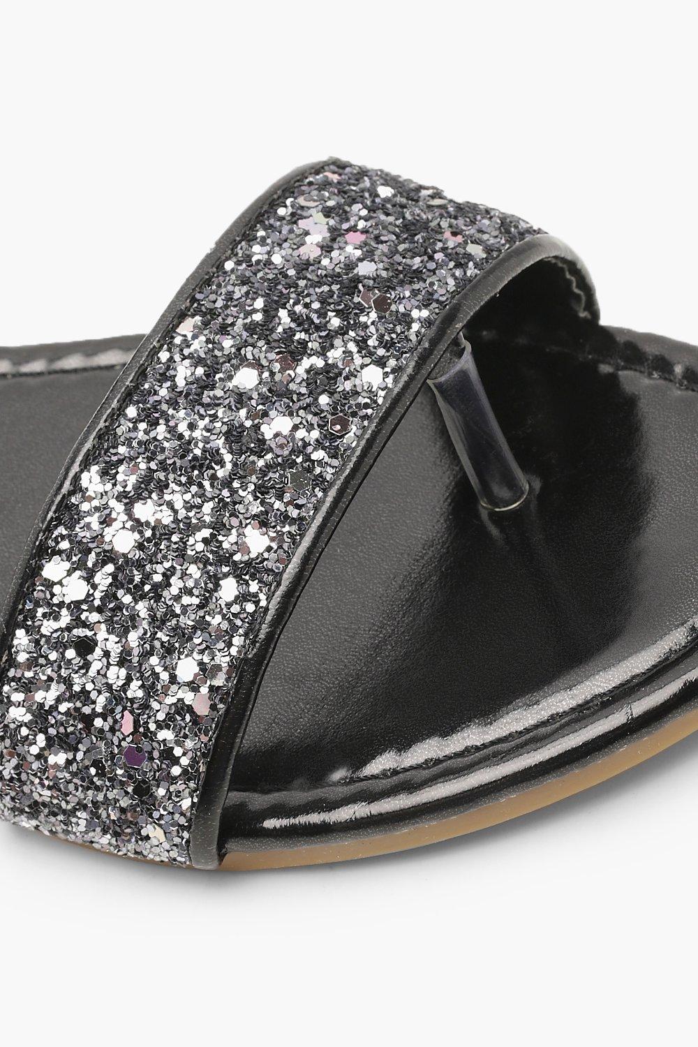 Ladies discount sparkly sliders