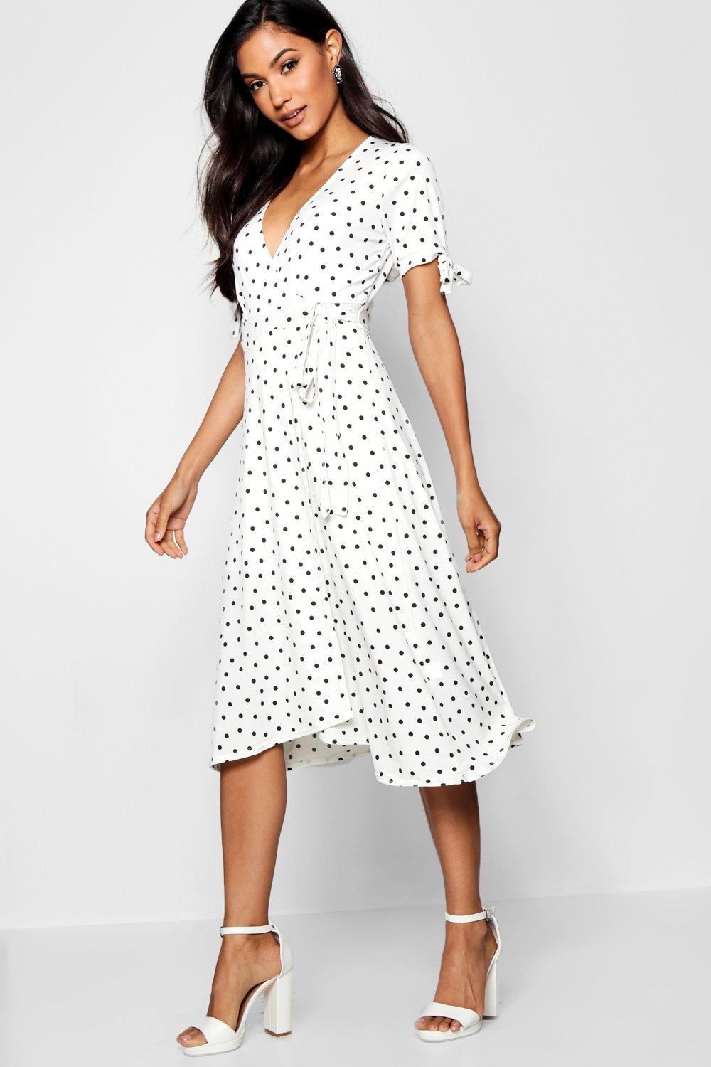 boohoo midi wrap dress