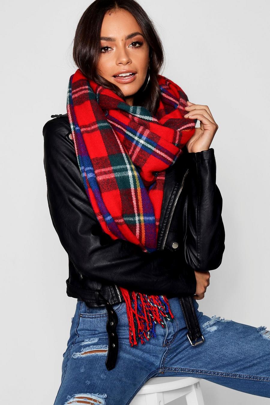 Red All Over Tartan Scarf image number 1