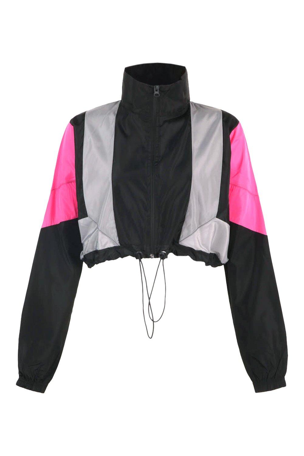 Colour Block Shell Tracksuit Top boohoo