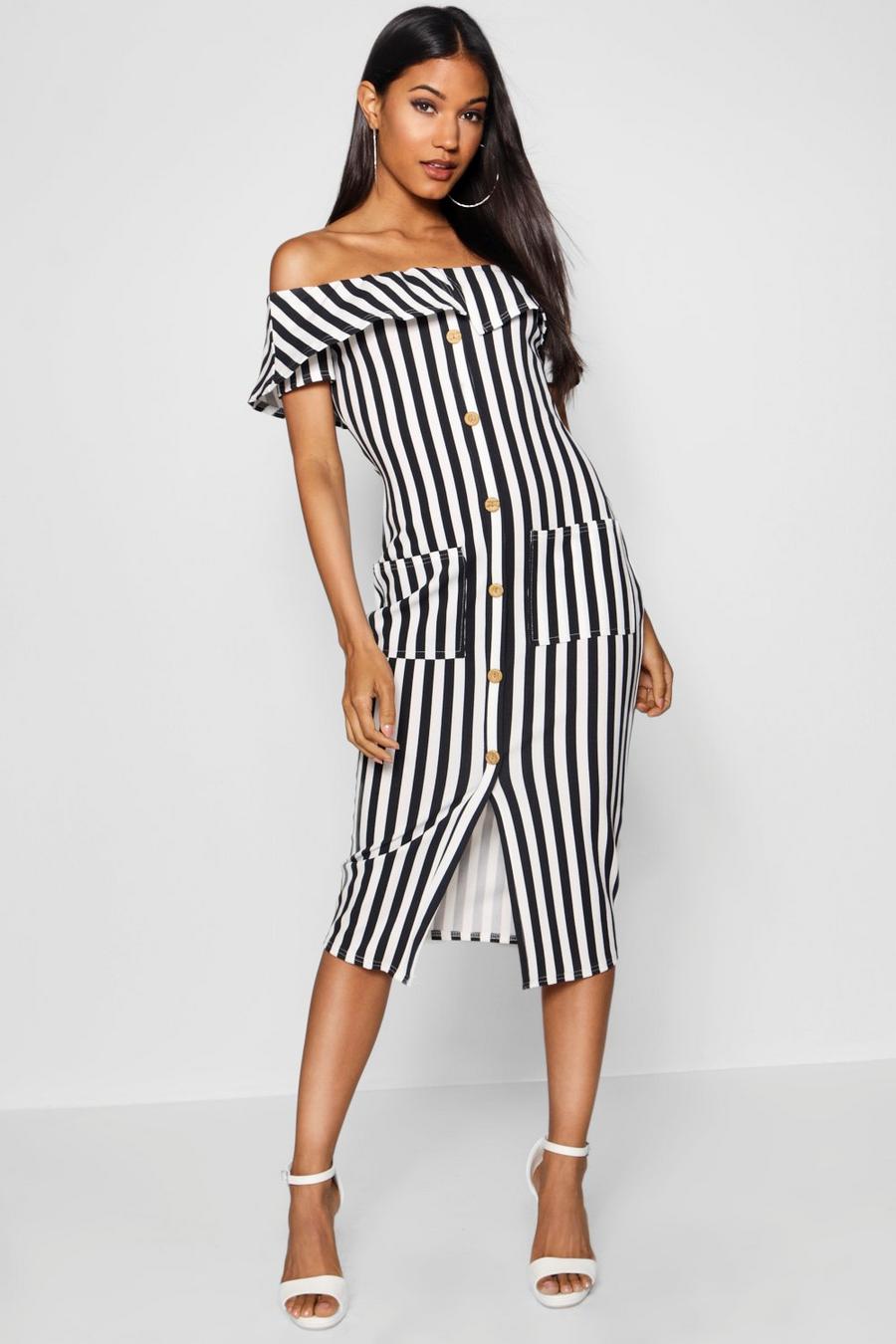 Bardot Tonal Stripe Midi Dress image number 1