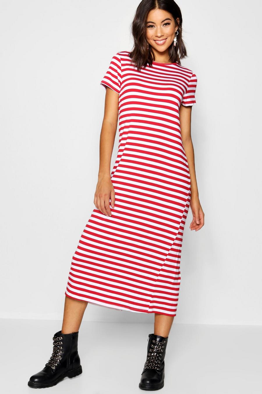 Oversized Stripe Midaxi T-Shirt Dress image number 1