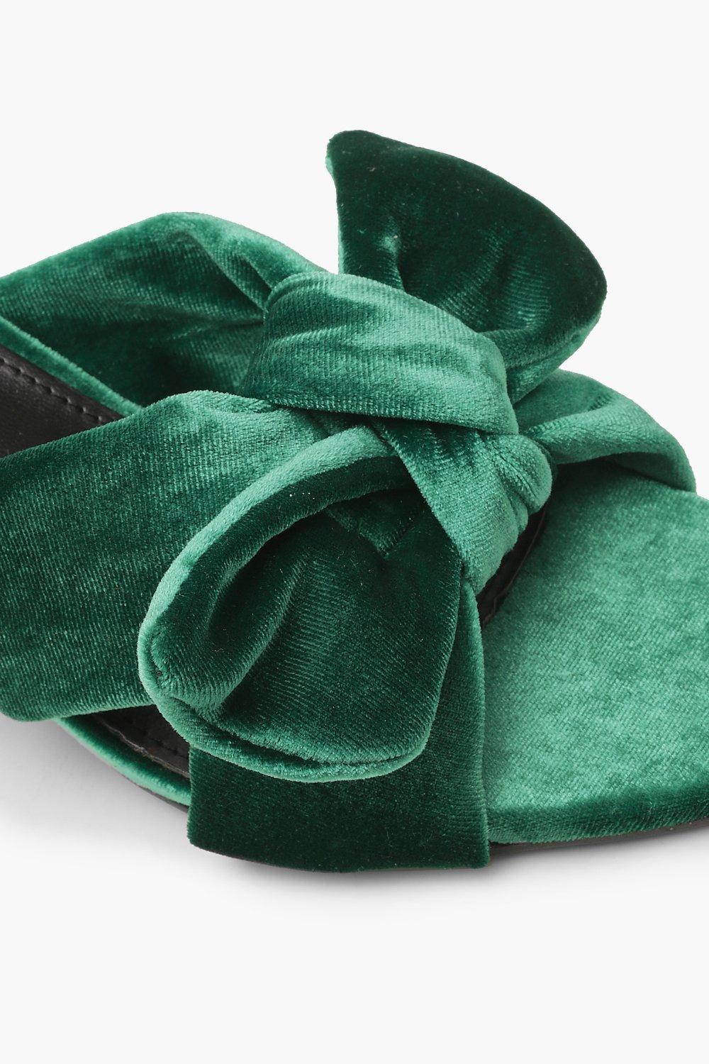 Fashion velvet bow mules