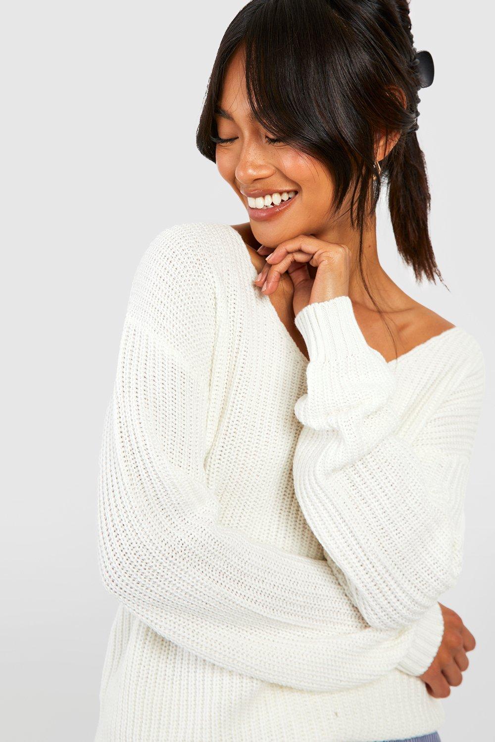 Pull oversize a col V boohoo FR