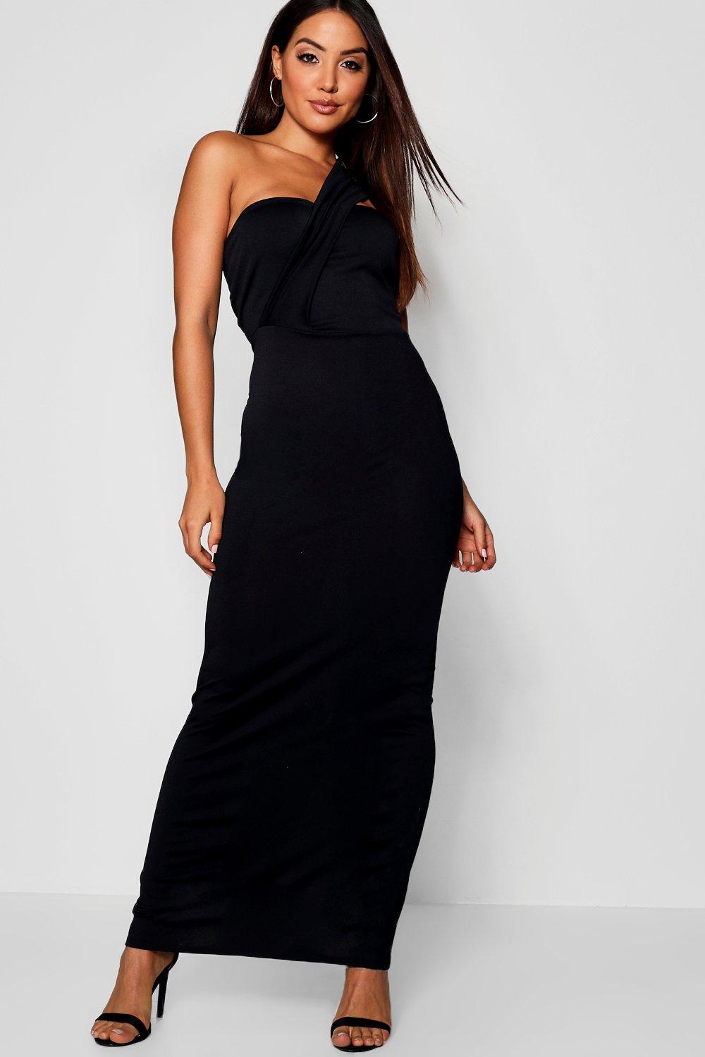 one shoulder dress boohoo