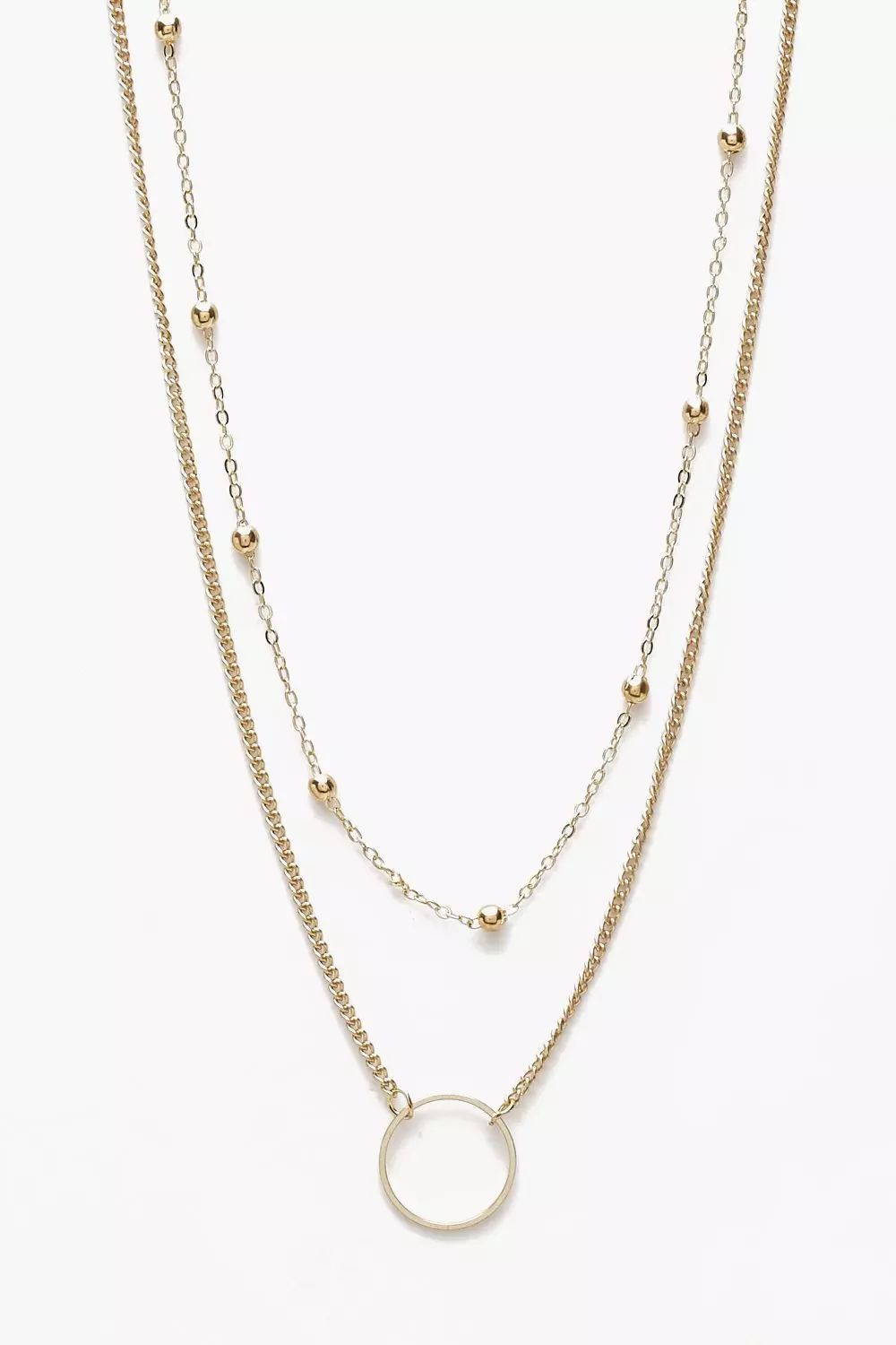 Gold Circle And Chain Choker Pack Necklace alternative image