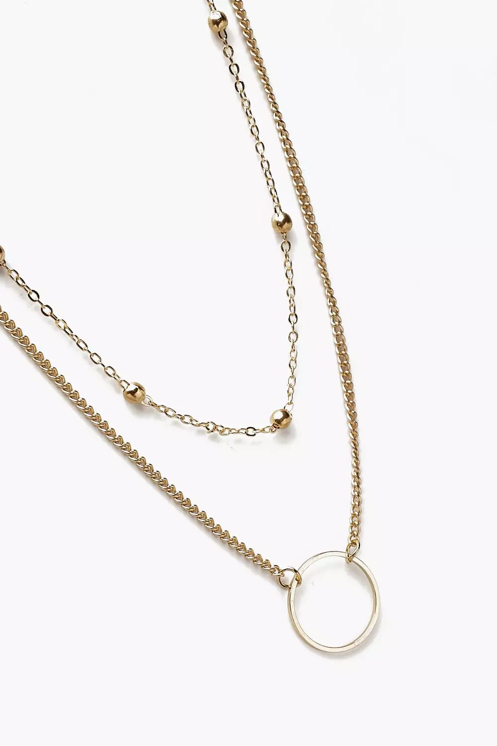 Gold Circle And Chain Choker Pack Necklace alternative image