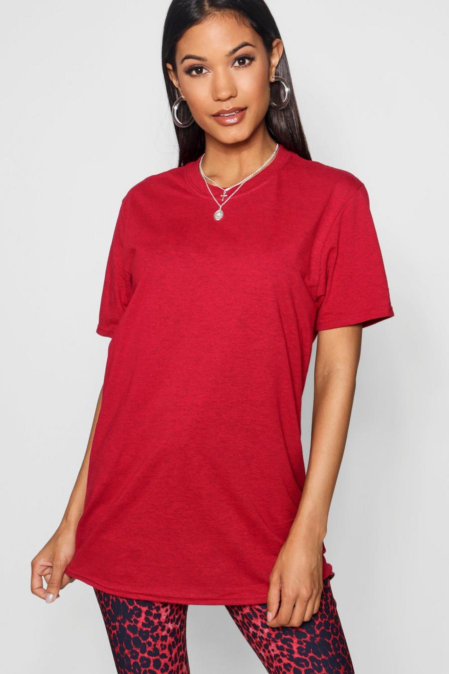 Cherry Basic Oversized Boyfriend T-shirt image number 1