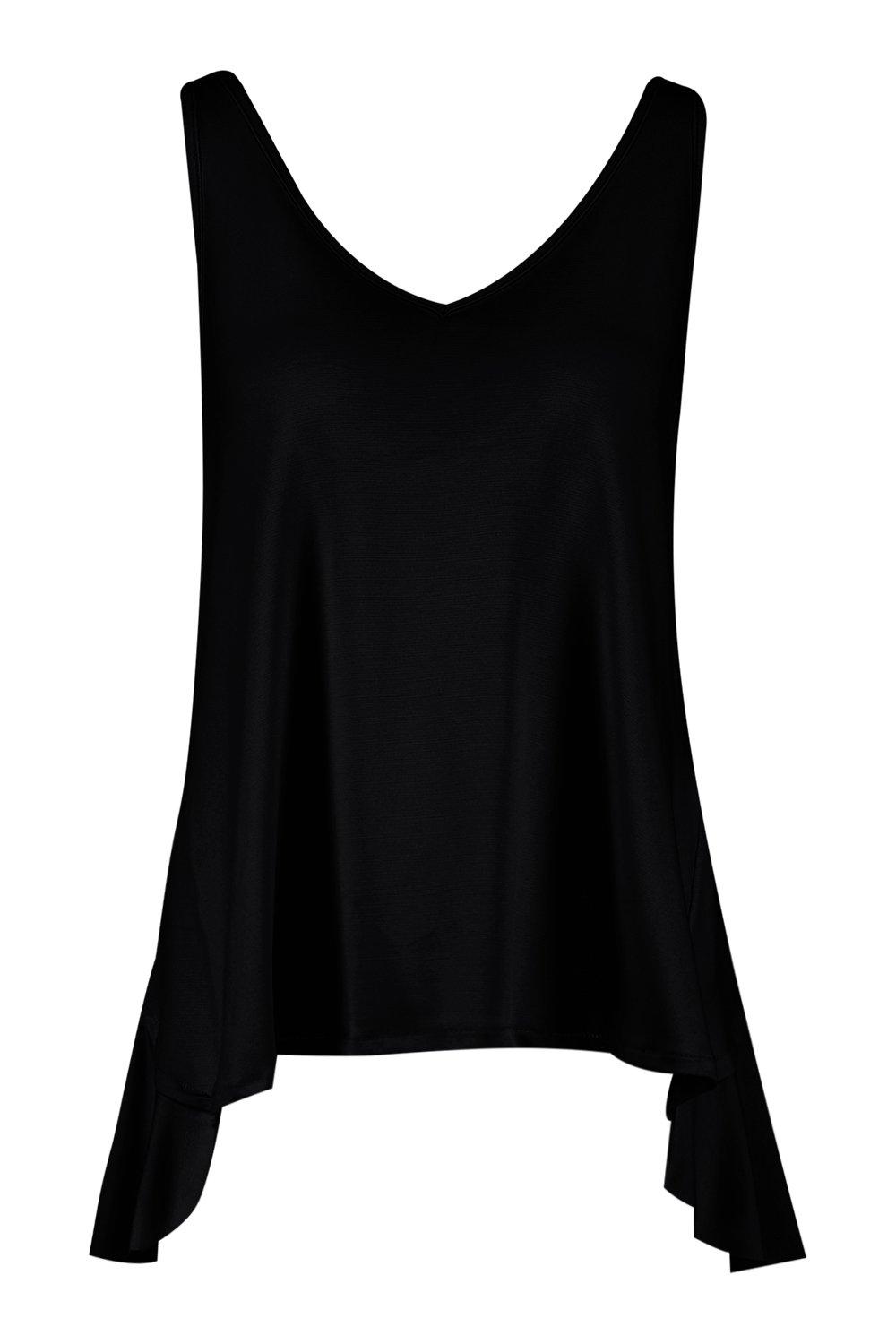 Ruffle Back Chiffon Vest Tunic boohoo IE