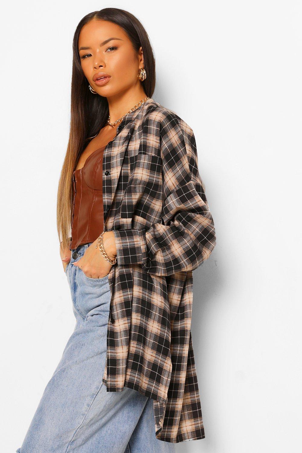 boohoo flannel jacket