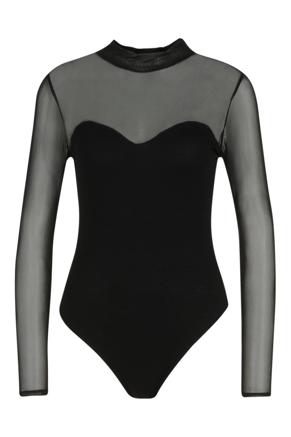 mesh turtleneck bodysuit