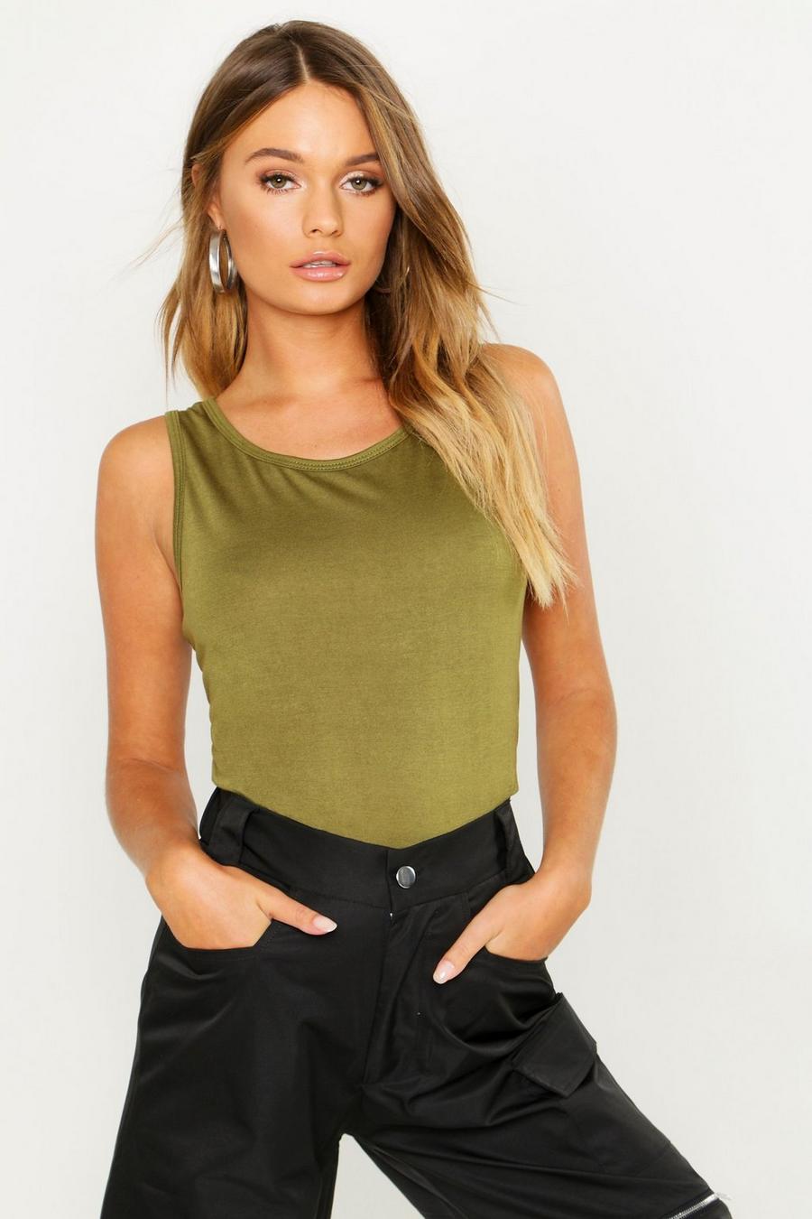 Khaki Basic Vest image number 1