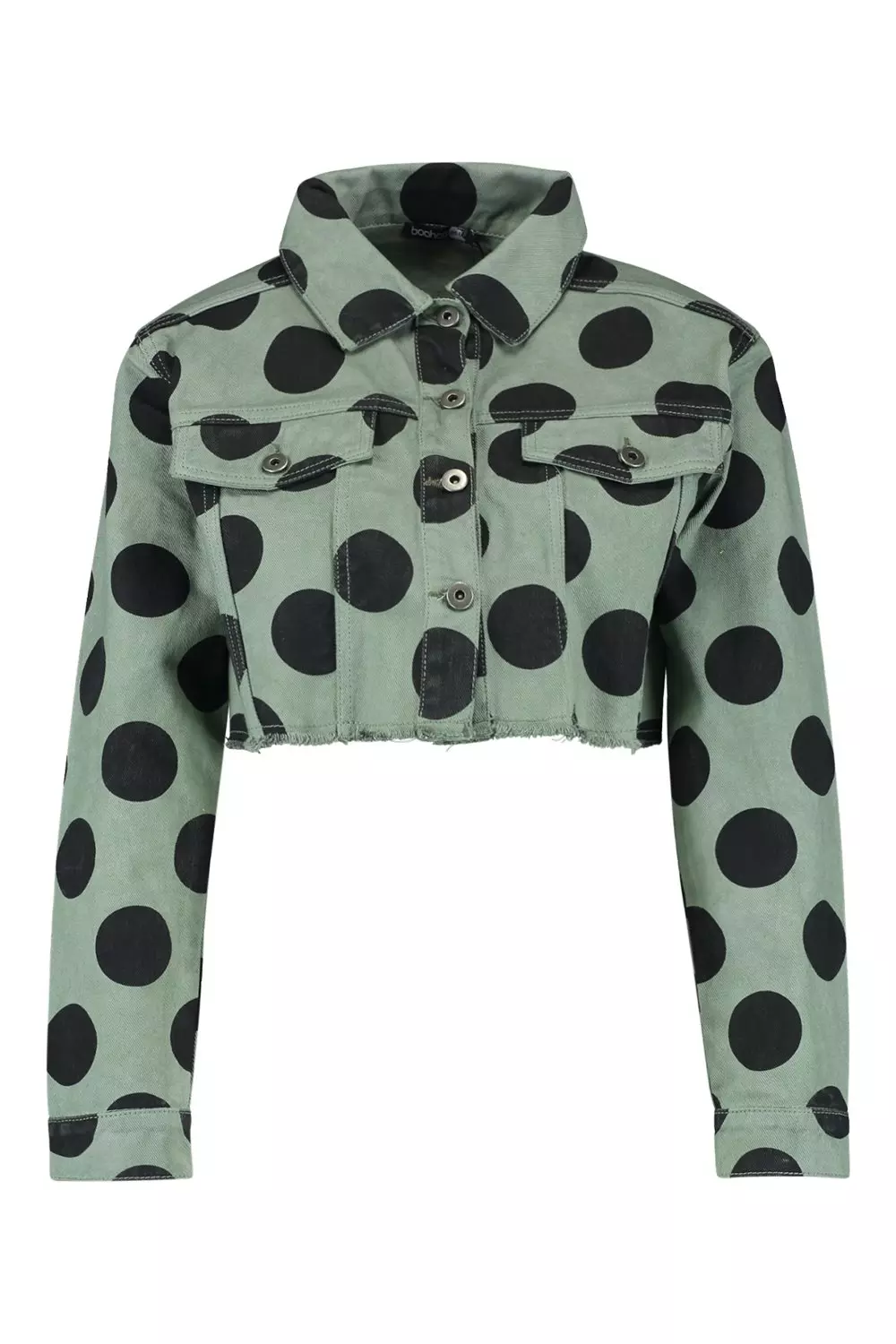 White polka best sale dot denim jacket