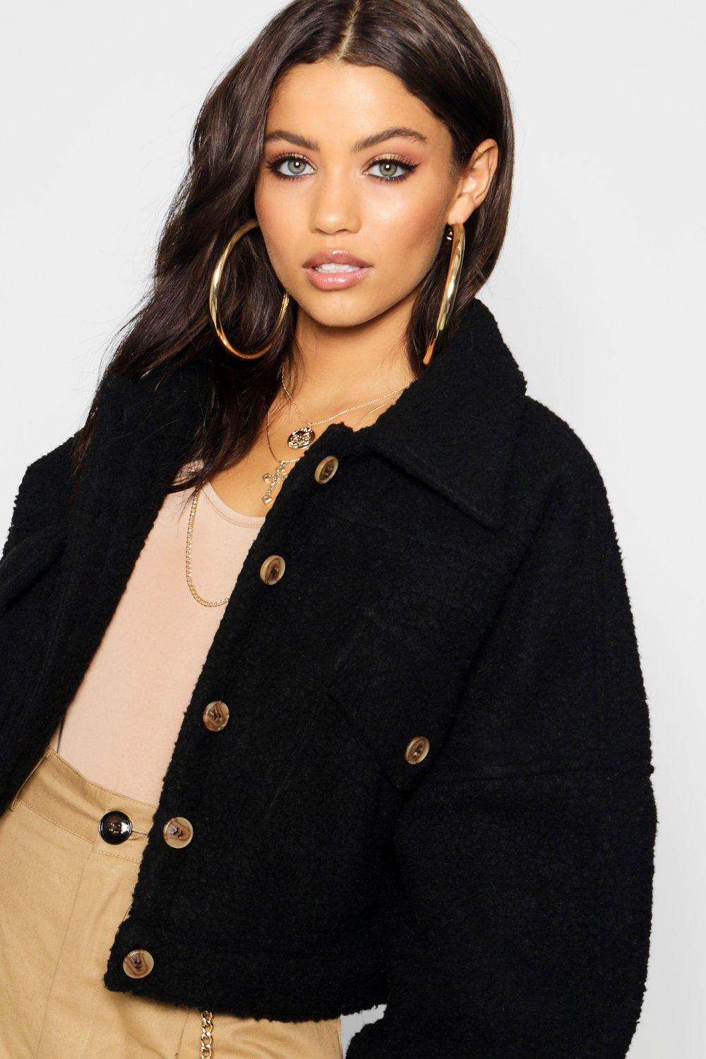 Boohoo borg shop trucker jacket