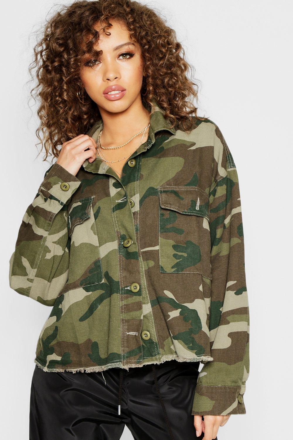 Dark Khaki Camouflage Utility Jacket