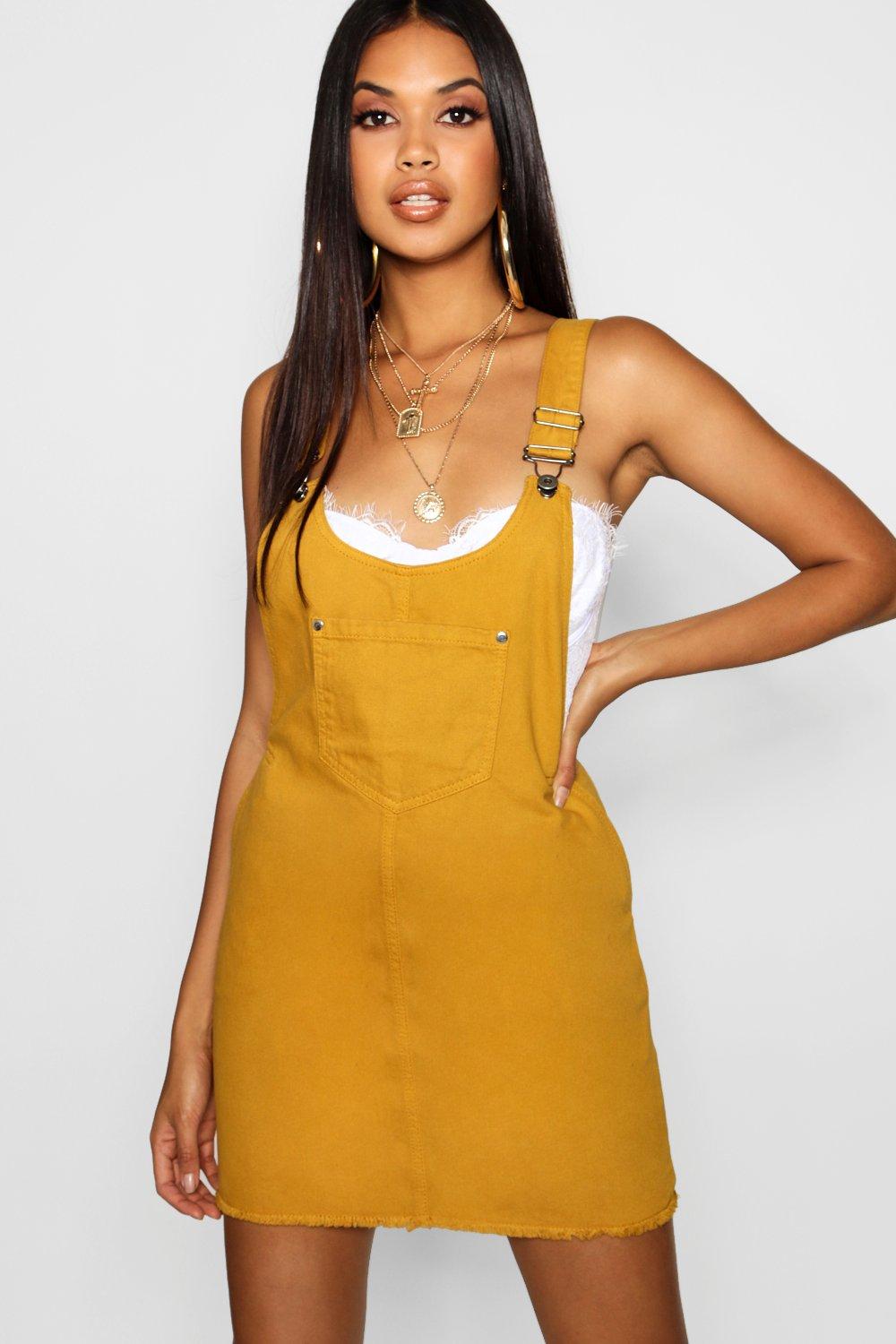 mustard pinafore dress