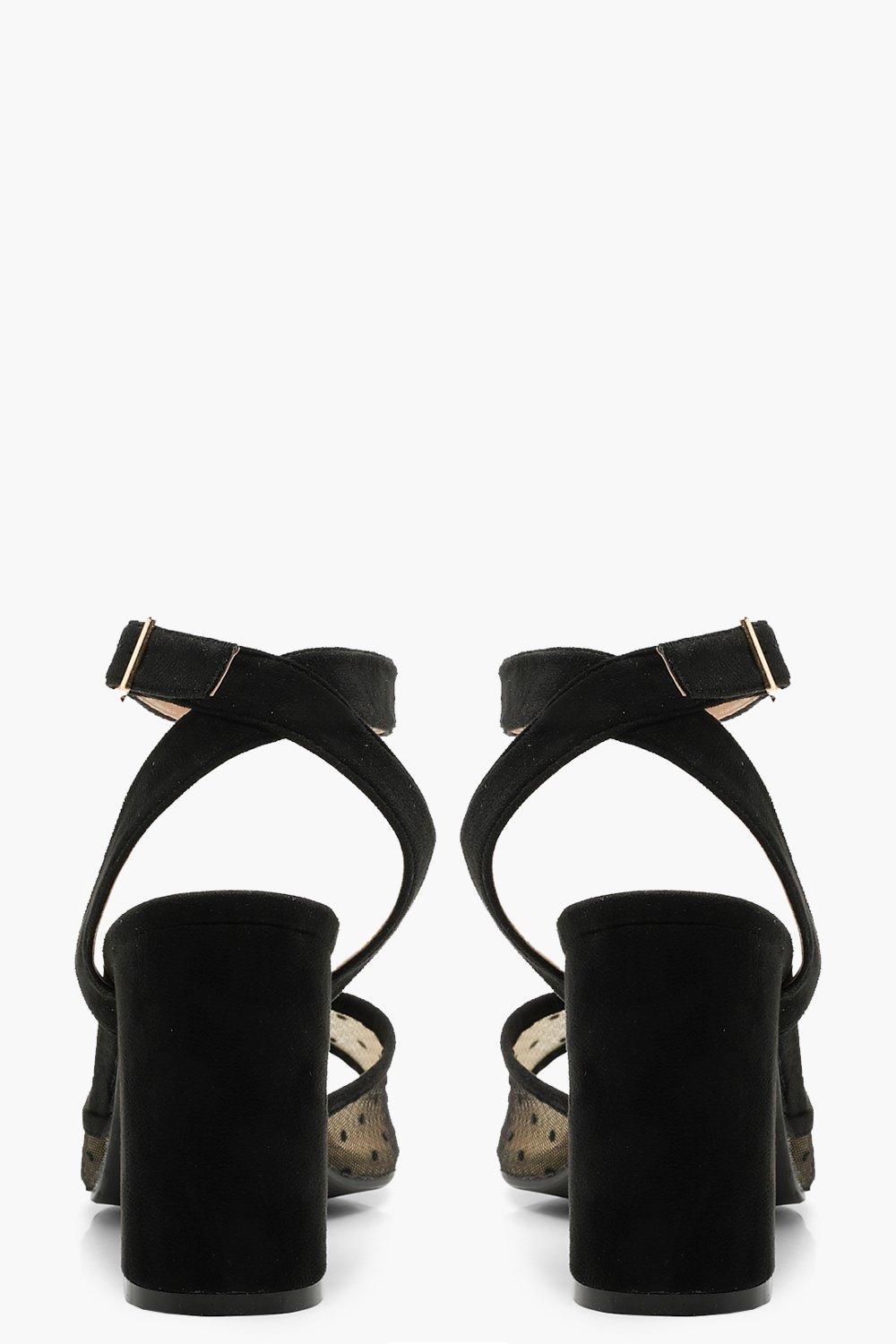 Polka Dot 2 Part Block Heels boohoo UK