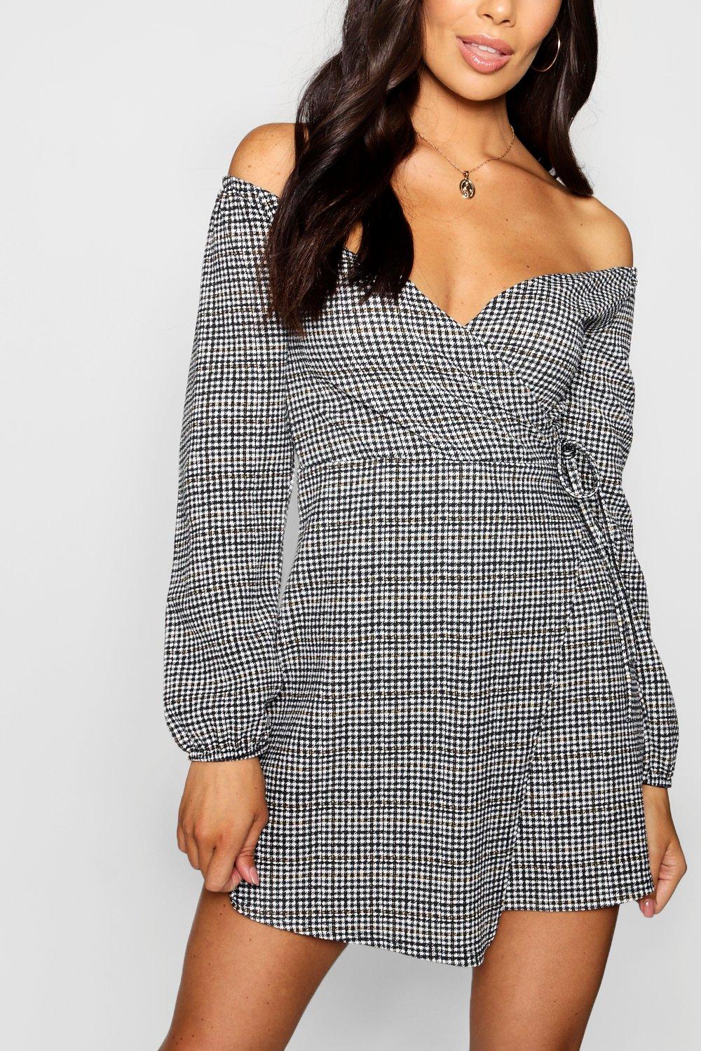 boohoo tweed dress