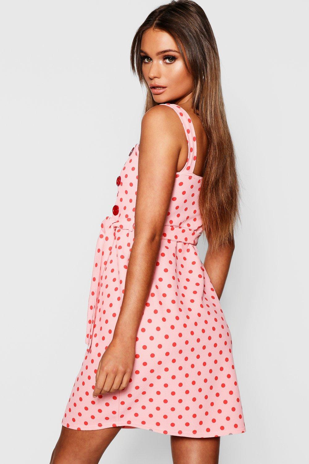 Pink and red polka hotsell dot dress