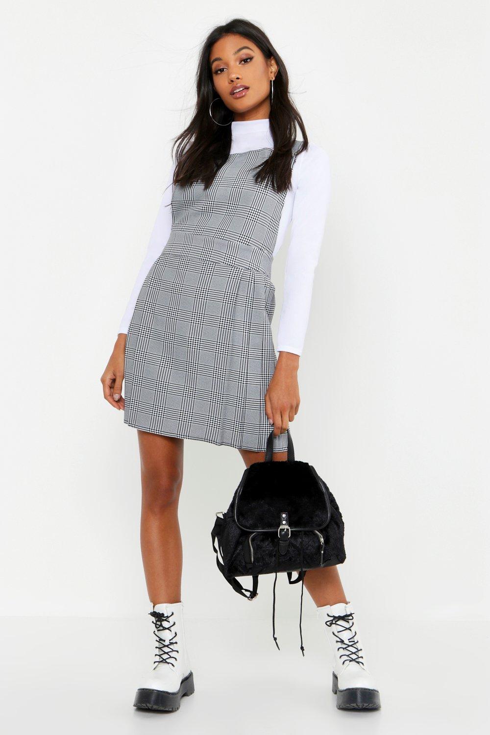 boohoo dogtooth dress