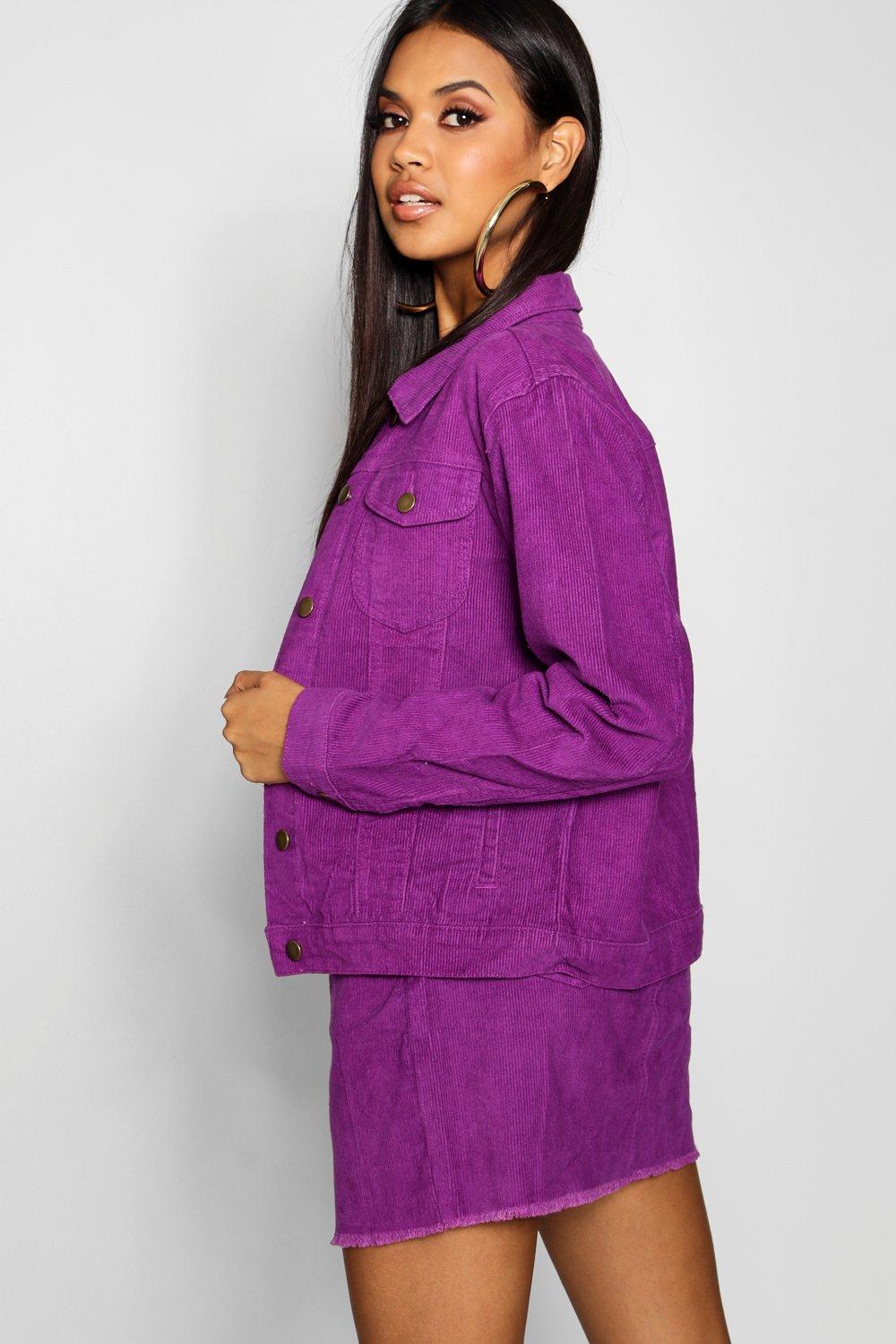 Cord Purple Denim Jacket boohoo CA