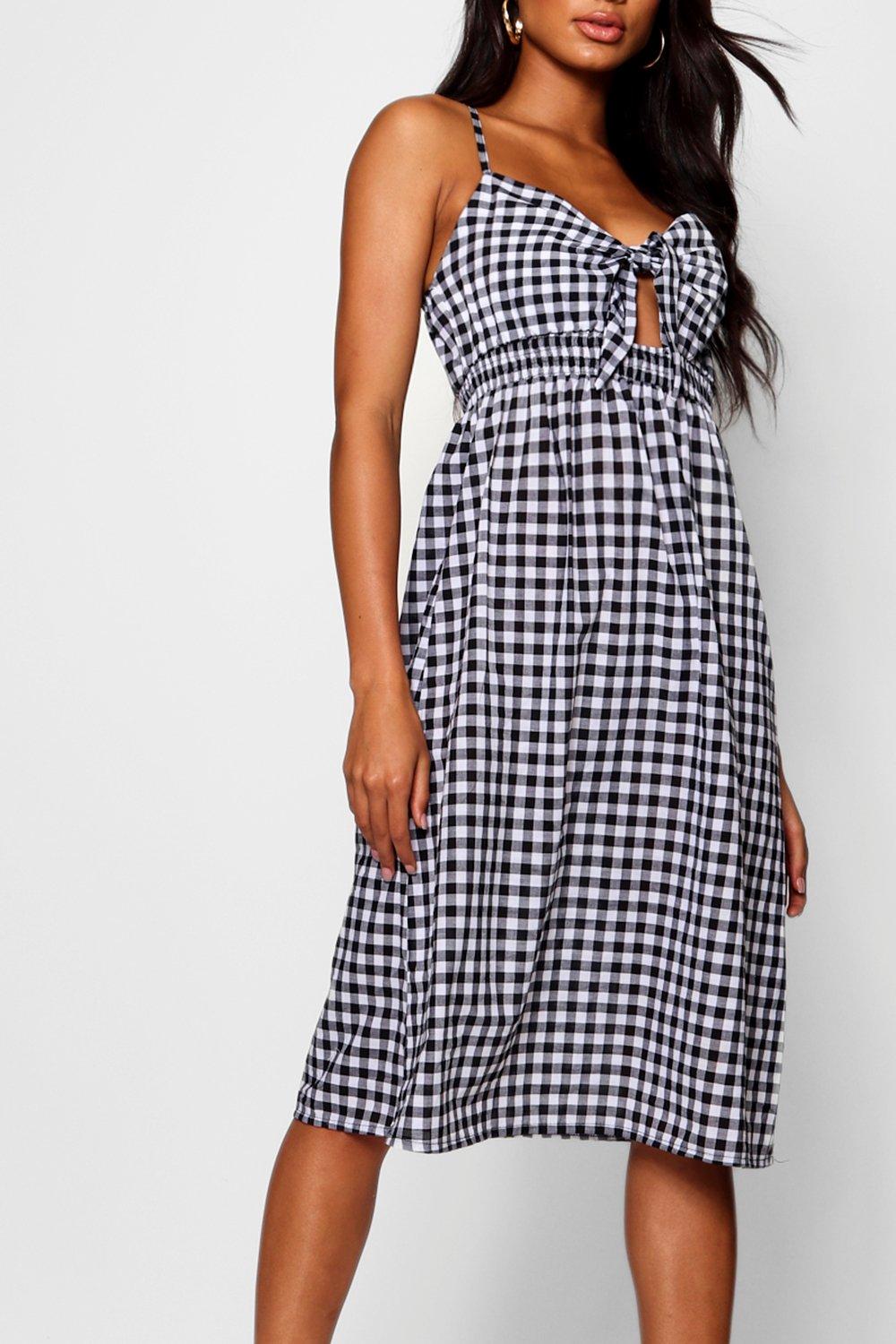 Gingham tie shop front dress