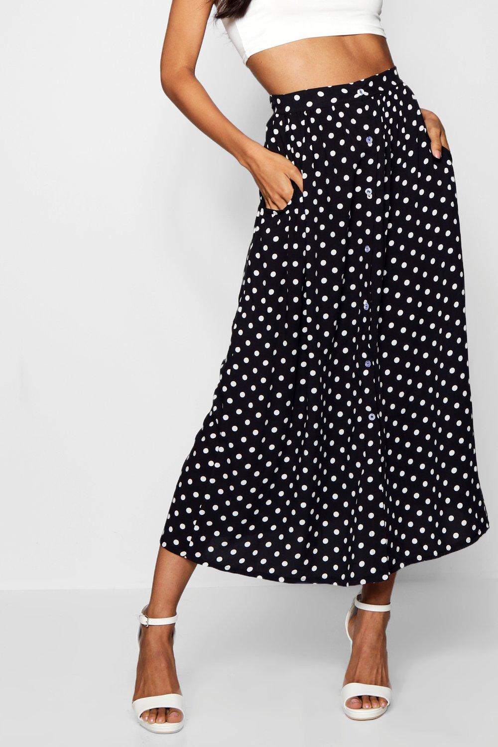 Indiener Cumulatief Fonetiek Midi Rok Met Stippen En Knopen | boohoo