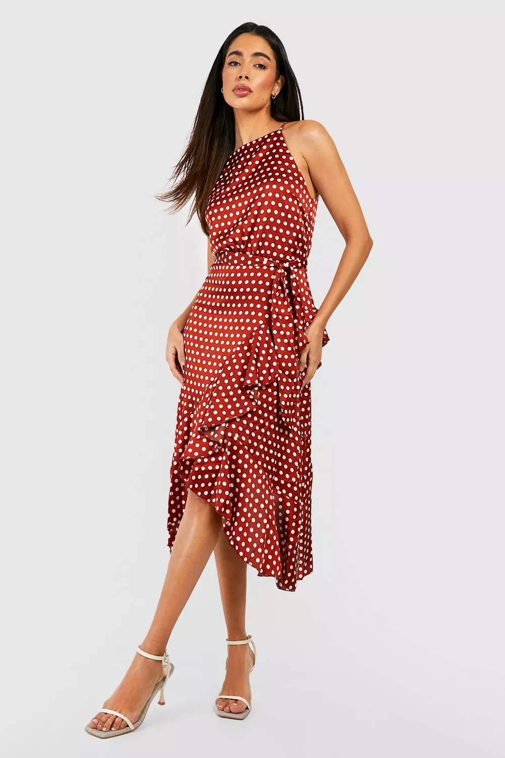 Satin polka dot sales dress