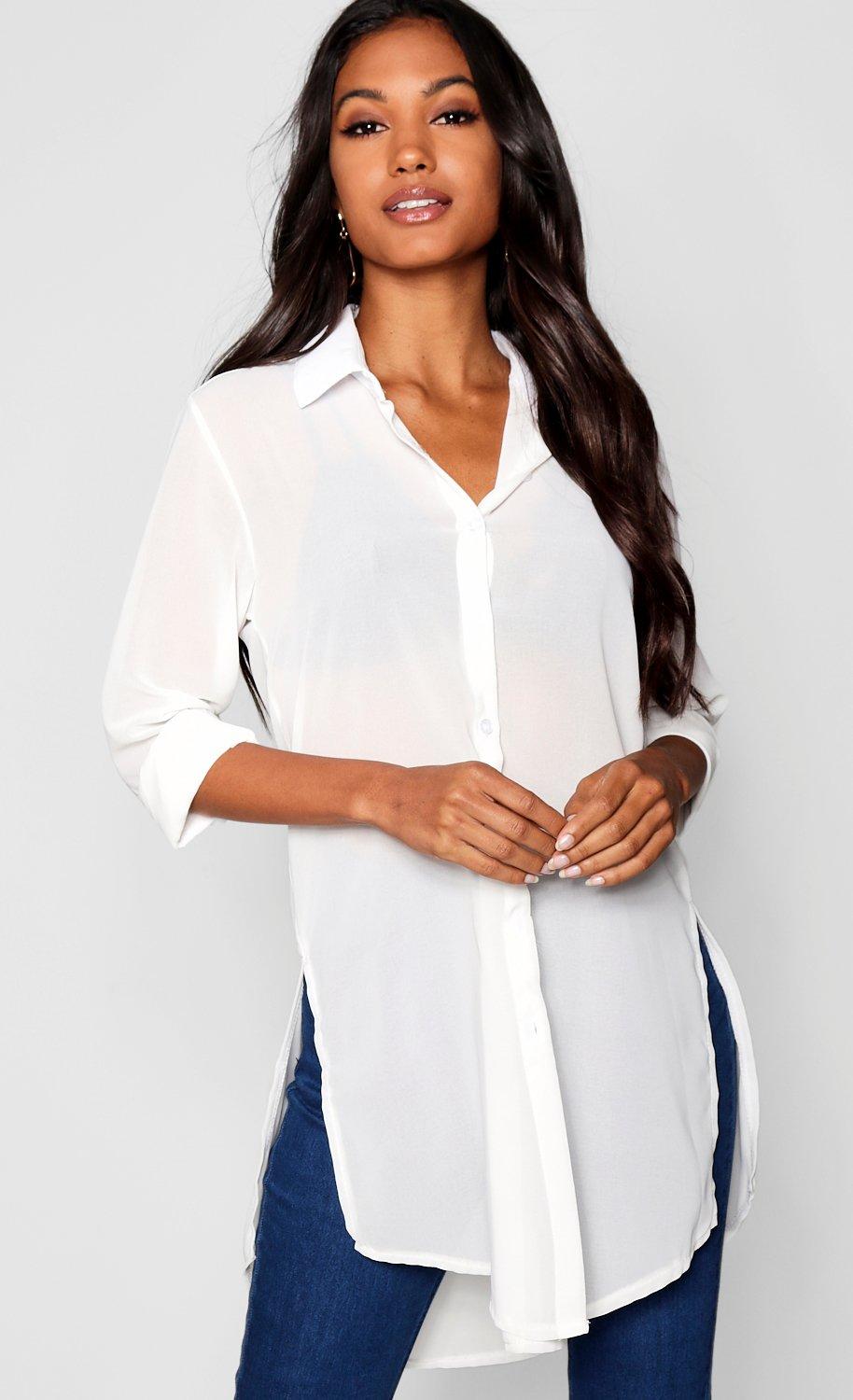 longline chiffon shirt