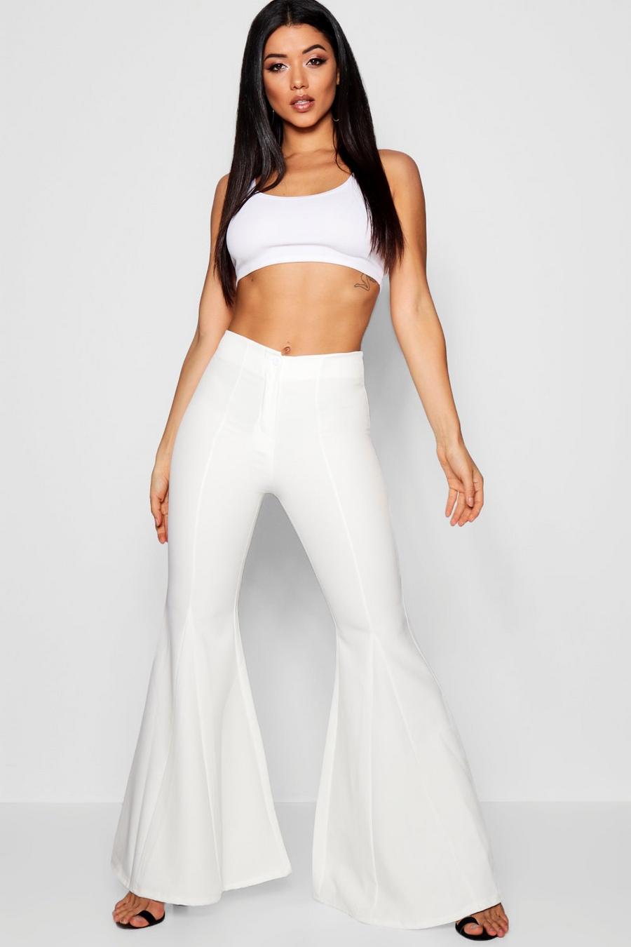 White Extreme Flare Trouser image number 1