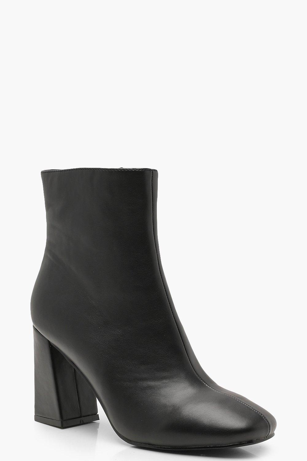 Flared Heel Shoe Boots | Boohoo UK