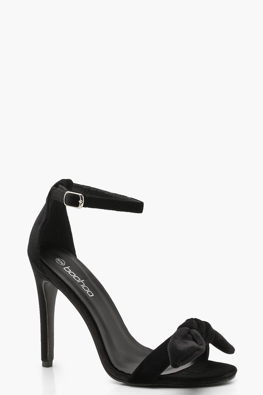 Black Bow Front Two Part Heels image number 1