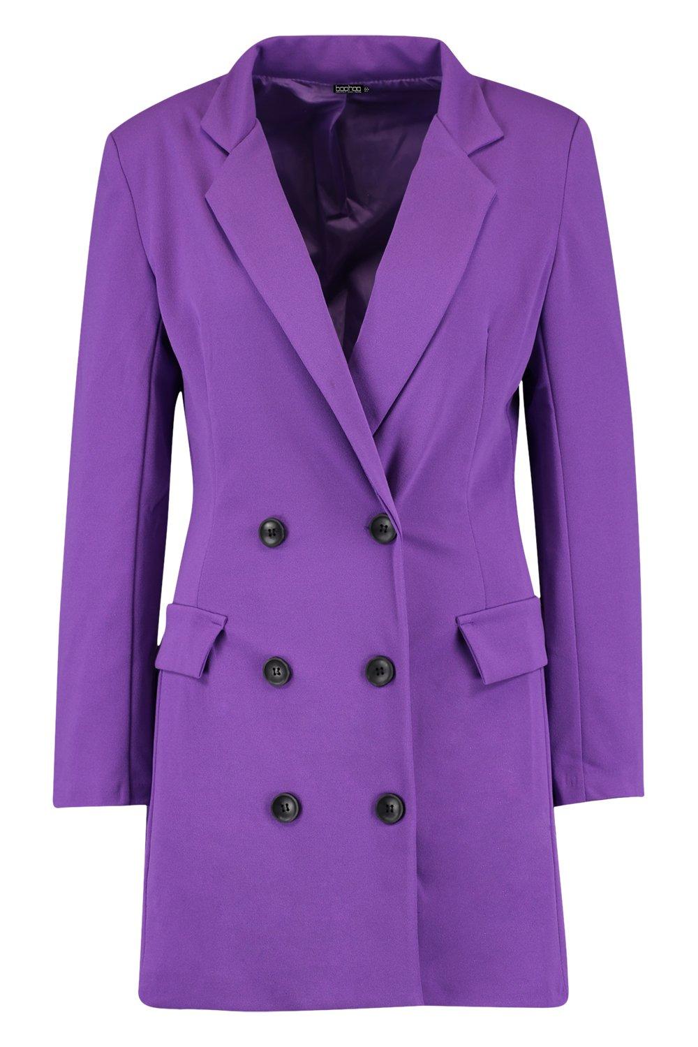 purple blazer dress
