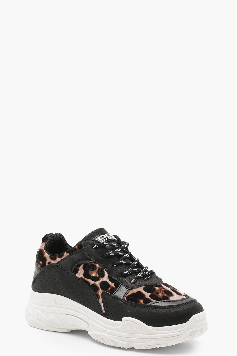 Leopard Chunky Sole Sneakers | boohoo