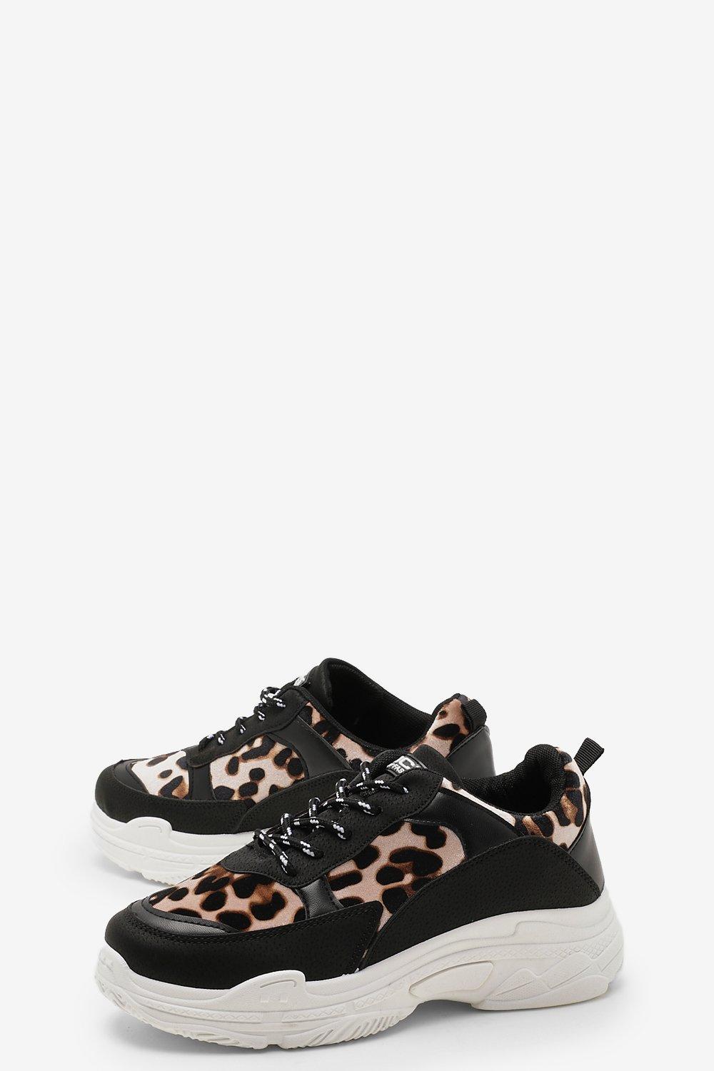 Leopard print chunky deals sole trainers