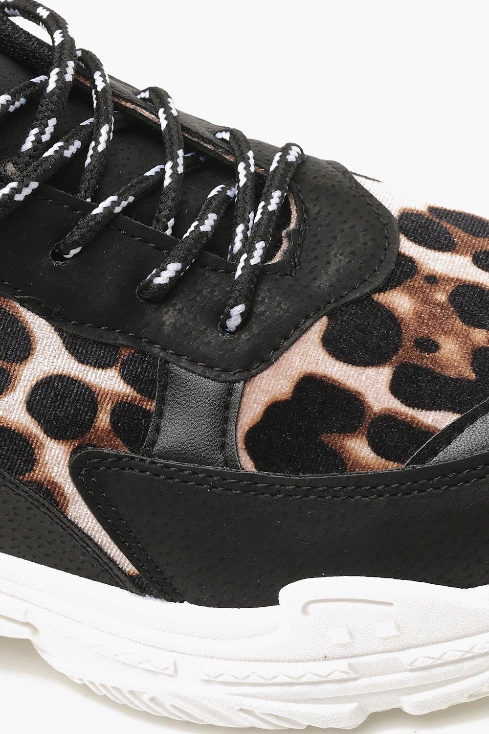 Leopard print chunky deals sole trainers