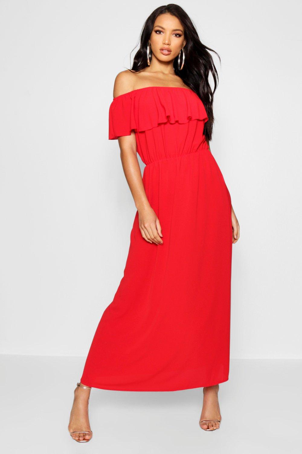 boohoo bardot maxi dress