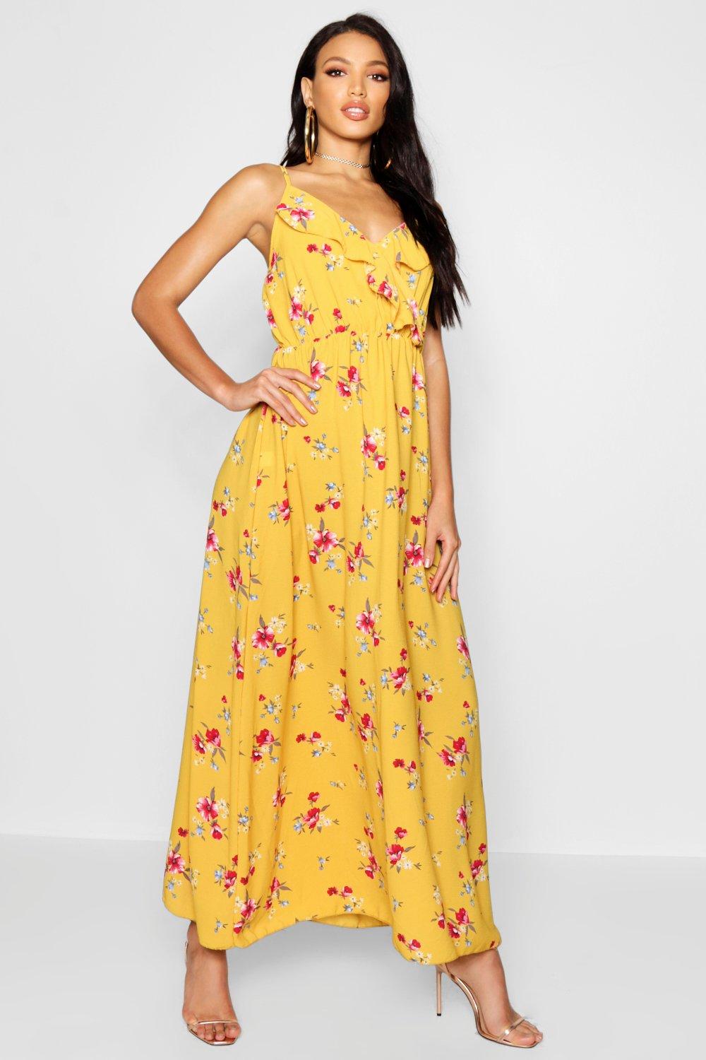 boohoo ruffle maxi dress