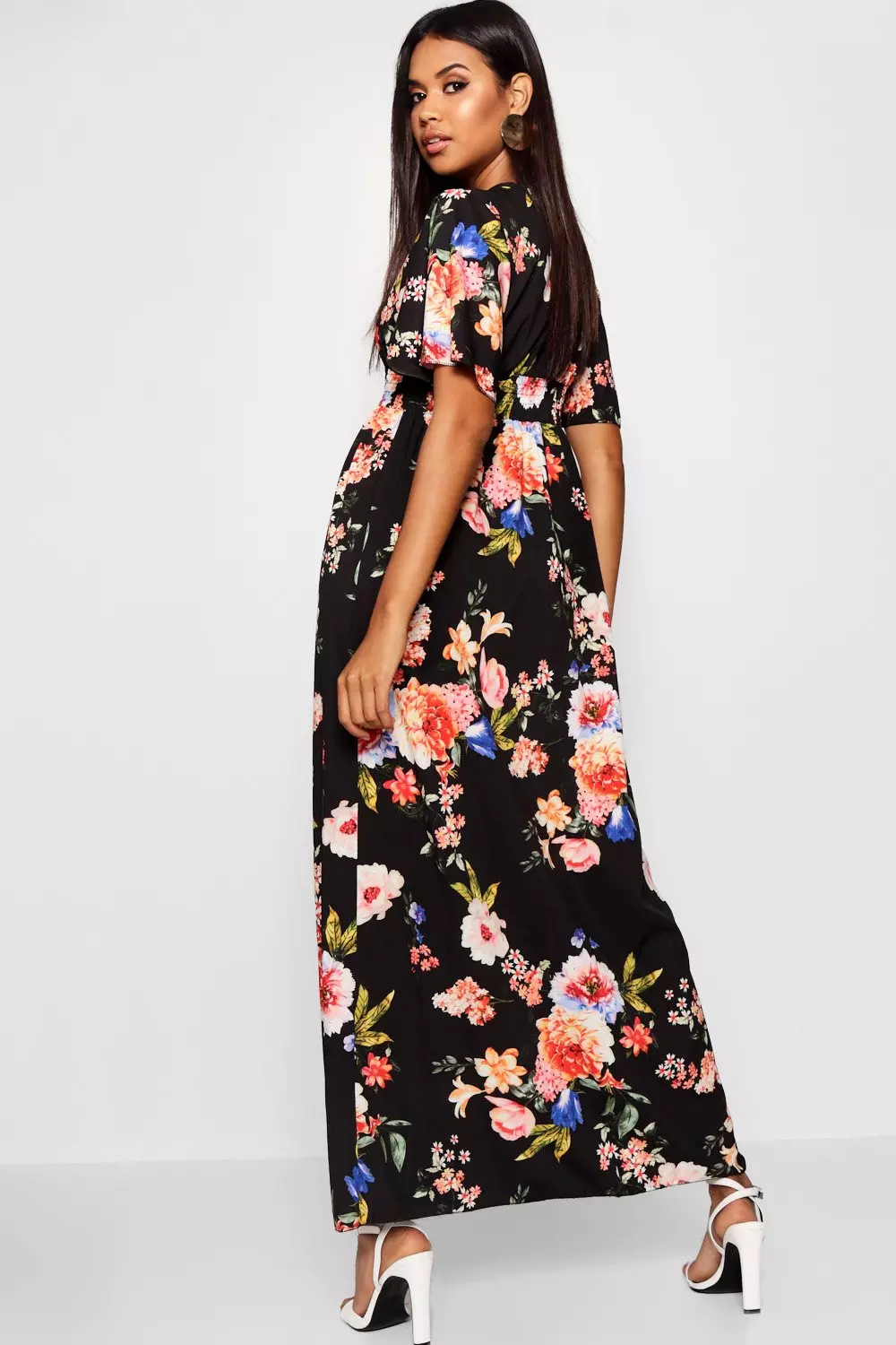 Cap sleeve shop floral maxi dress